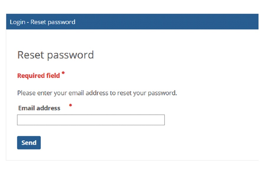 MySWU Password Reset, email address required image