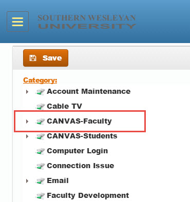 iSupport faculty category